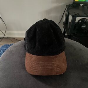 Black and Brown Corduroy Cap